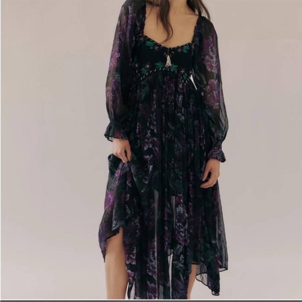 ▪️Free People Timeless Tapestry Embellished Babydoll Maxi Dress - Picture 2 of 14